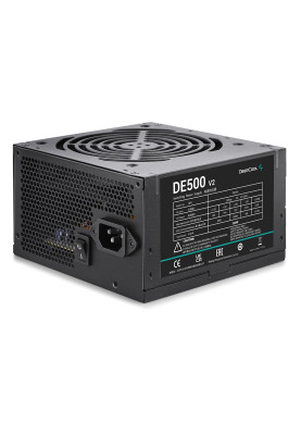 Блок живлення 500 Вт, Deepcool DE500 v2, Black, 12 см, 3xMolex/4xSATA/6+2-pin/4+4-pin/20+4-pin, захист: OVP/SCP/UVP/OPP, ATX12V V2.4 (DP-DE500US-PH)