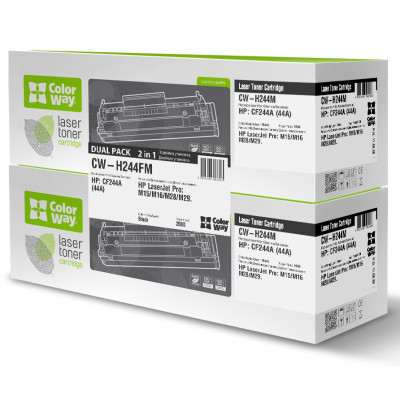 Картридж HP 44A (CF244A), Black, M15/M28, 2 x 1000 стор, ColorWay, Dual Pack (CW-H244FM)