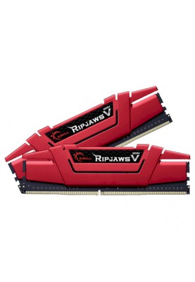 Пам'ять 8Gb x 2 (16Gb Kit) DDR4, 3600 MHz, G.Skill Ripjaws V, Red, 19-20-20-40, 1.35V, з радіатором (F4-3600C19D-16GVRB)