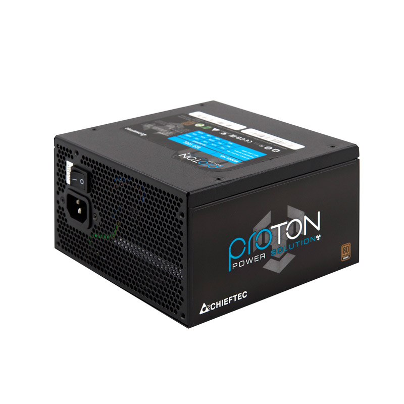 Блок живлення 500 Вт, Chieftec PROTON, Black, 80+ Bronze, Active PFC, 12 см, 3xMolex / 6xSATA / 2x6+2-pin / 1x20+4-pin / 1x4+4-pin, захист AFC/OCP/OPP/OTP/OVP/SCP/SIP/UVP, ATX 12V 2.3 (BDF-500S)