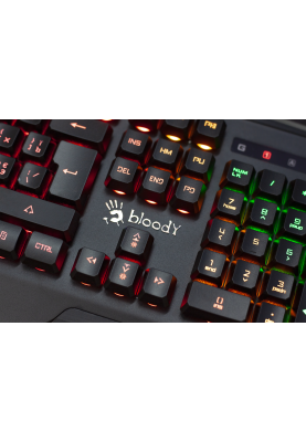 Клавіатура A4Tech Bloody B150N Black, USB, ігрова, неонове підсвічування, ефекти "хвиля" і "дихання"