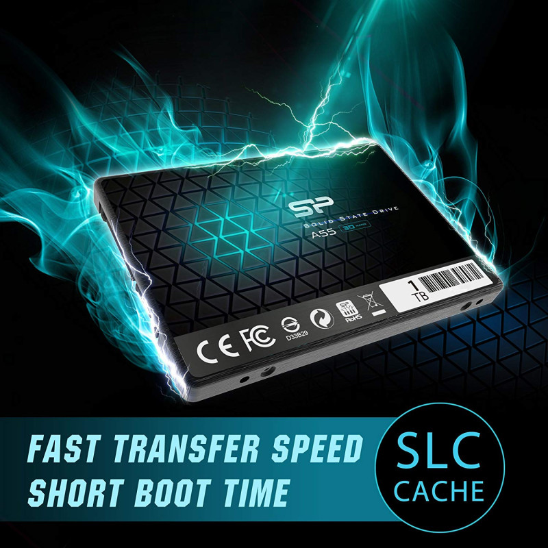 Твердотільний накопичувач 1Tb, Silicon Power A55, SATA3, 2.5", TLC, 560/450 MB/s (SP001TBSS3A55S25)
