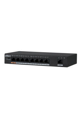 Комутатор Dahua DH-PFS3009-8ET-96, Black, 8-портовий, POE, 8x10/100 Base-T PoE
