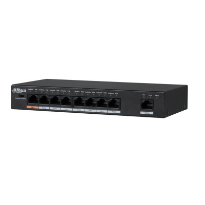 Комутатор Dahua DH-PFS3009-8ET-96, Black, 8-портовий, POE, 8x10/100 Base-T PoE
