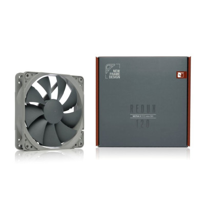 Вентилятор 120 mm, Noctua NF-P12 redux-900, Black, 120x120x25 мм, 900 RPM, 29,7 dB, SSO2 Bearing, 3-pin, 12 V/0,05 A, Low-Noise Adapter (L.N.A.), компенсатори вібрації