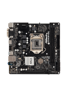 Мат.плата 1151 (H310) AsRock H310CM-HDV, H310, 2xDDR4, Int.Video(CPU), 4xSATA3, 1xPCI-E 16x 3.0, 1xPCI-E 1x 2.0, ALC887, RTL8111H, 4xUSB3.1/6xUSB2.0, VGA/DVI-D/HDMI, mATX