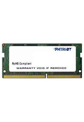 Пам'ять SO-DIMM, DDR4, 16Gb, 2666 MHz, Patriot, 1.2V, CL19 (PSD416G26662S)