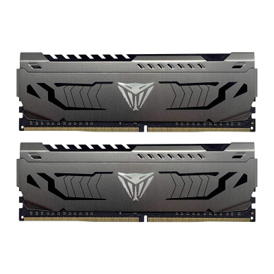 Пам'ять 8Gb x 2 (16Gb Kit) DDR4, 3000 MHz, Patriot Viper Steel, Gray, 16-18-18-36, 1.35V, з радіатором (PVS416G300C6K)