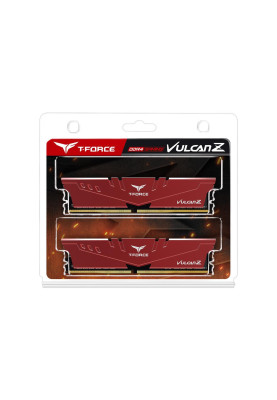 Пам'ять 8Gb x 2 (16Gb Kit) DDR4, 3200 MHz, Team Vulcan Z, Red, 16-18-18-38, 1.35V, з радіатором (TLZRD416G3200HC16CDC01)