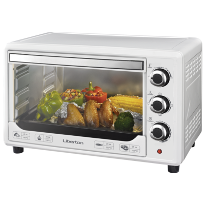 Електродуховка Liberton LEO-380 White, 1600W, 38 л, металевий корпус, індикатор роботи, таймер, 3 режими нагрівання