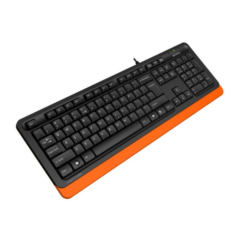 Клавіатура A4tech Fstyler FK10, Sleek MMedia Comfort, USB, Black+Orange, (US+Ukrainian+Russian)