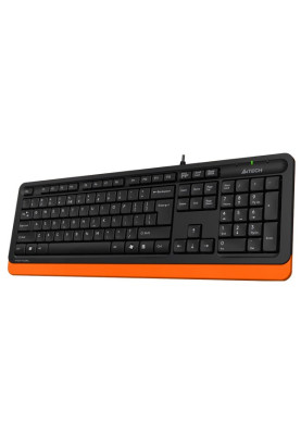 Клавіатура A4tech Fstyler FK10, Sleek MMedia Comfort, USB, Black+Orange, (US+Ukrainian+Russian)