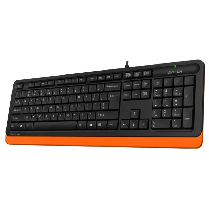 Клавіатура A4tech Fstyler FK10, Sleek MMedia Comfort, USB, Black+Orange, (US+Ukrainian+Russian)