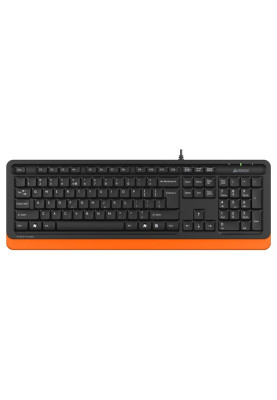 Клавіатура A4tech Fstyler FK10, Sleek MMedia Comfort, USB, Black+Orange, (US+Ukrainian+Russian)