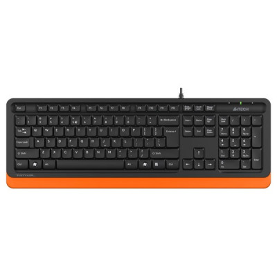 Клавіатура A4tech Fstyler FK10, Sleek MMedia Comfort, USB, Black+Orange, (US+Ukrainian+Russian)