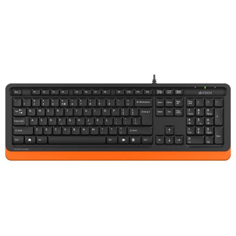 Клавіатура A4tech Fstyler FK10, Sleek MMedia Comfort, USB, Black+Orange, (US+Ukrainian+Russian)