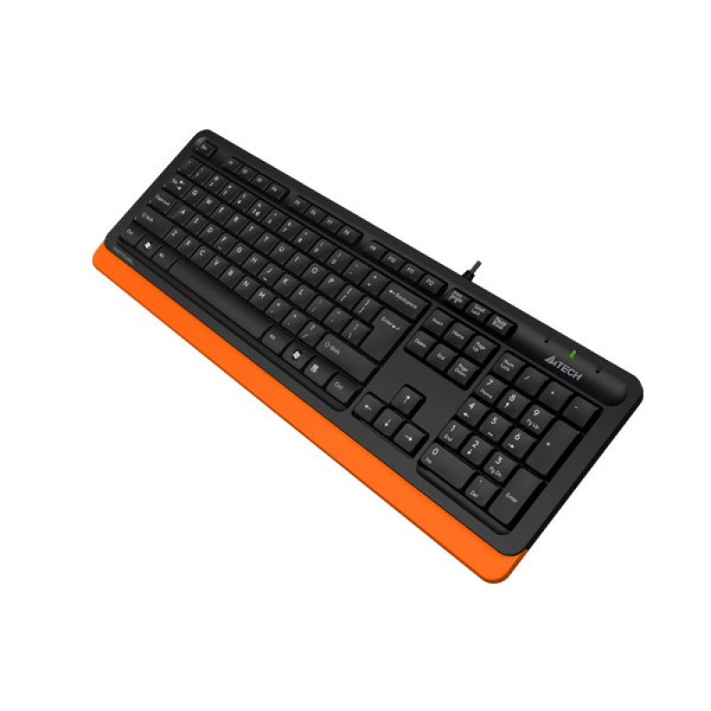 Клавіатура A4tech Fstyler FK10, Sleek MMedia Comfort, USB, Black+Orange, (US+Ukrainian+Russian)