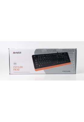 Клавіатура A4tech Fstyler FK10, Sleek MMedia Comfort, USB, Black+Orange, (US+Ukrainian+Russian)