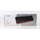 Клавіатура A4tech Fstyler FK10, Sleek MMedia Comfort, USB, Black+Orange, (US+Ukrainian+Russian)