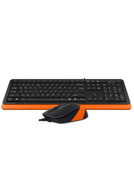 Комплект A4Tech Fstyler Sleek Multimedia Comfort F1010, Black/Orange, клавіатура+миша, USB (F1010-BO)