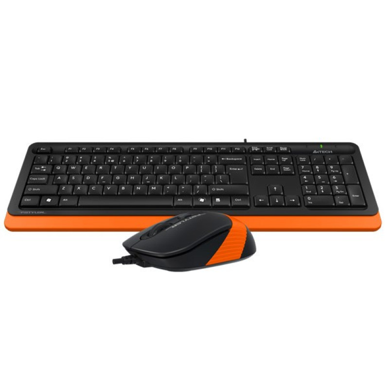 Комплект A4Tech Fstyler Sleek Multimedia Comfort F1010, Black/Orange, клавіатура+миша, USB (F1010-BO)