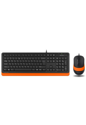 Комплект A4Tech Fstyler Sleek Multimedia Comfort F1010, Black/Orange, клавіатура+миша, USB (F1010-BO)