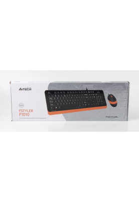 Комплект A4Tech Fstyler Sleek Multimedia Comfort F1010, Black/Orange, клавіатура+миша, USB (F1010-BO)