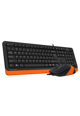 Комплект A4Tech Fstyler Sleek Multimedia Comfort F1010, Black/Orange, клавіатура+миша, USB (F1010-BO)