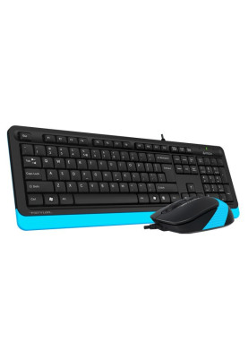 Комплект A4Tech Fstyler Sleek Multimedia Comfort F1010, Black/Blue, клавіатура+миша, USB