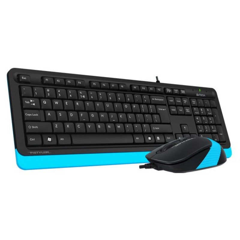 Комплект A4Tech Fstyler Sleek Multimedia Comfort F1010, Black/Blue, клавіатура+миша, USB
