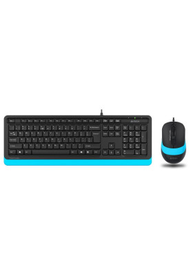 Комплект A4Tech Fstyler Sleek Multimedia Comfort F1010, Black/Blue, клавіатура+миша, USB