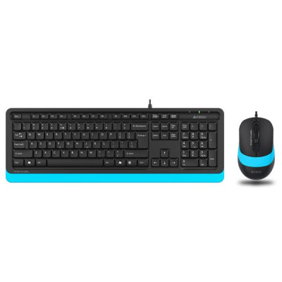 Комплект A4Tech Fstyler Sleek Multimedia Comfort F1010, Black/Blue, клавіатура+миша, USB