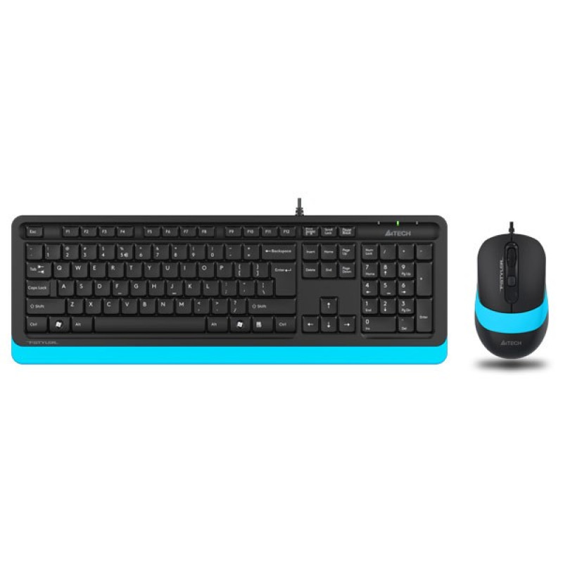 Комплект A4Tech Fstyler Sleek Multimedia Comfort F1010, Black/Blue, клавіатура+миша, USB