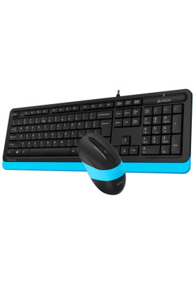 Комплект A4Tech Fstyler Sleek Multimedia Comfort F1010, Black/Blue, клавіатура+миша, USB