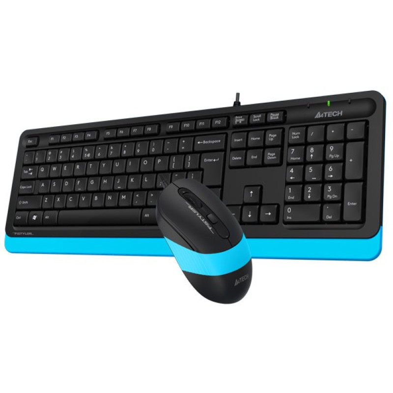 Комплект A4Tech Fstyler Sleek Multimedia Comfort F1010, Black/Blue, клавіатура+миша, USB