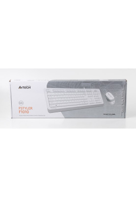 Комплект A4Tech Fstyler Sleek Multimedia Comfort F1010, White, клавіатура+миша, USB