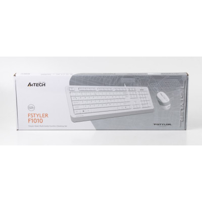 Комплект A4Tech Fstyler Sleek Multimedia Comfort F1010, White, клавіатура+миша, USB