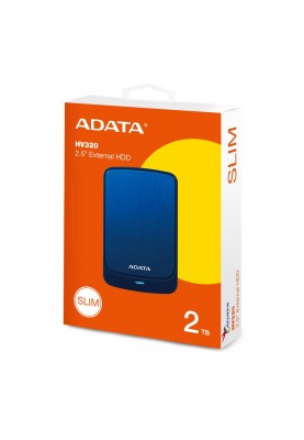 Зовнішній жорсткий диск 2Tb ADATA HV320, Blue, 2.5", USB 3.2 (AHV320-2TU31-CBL)