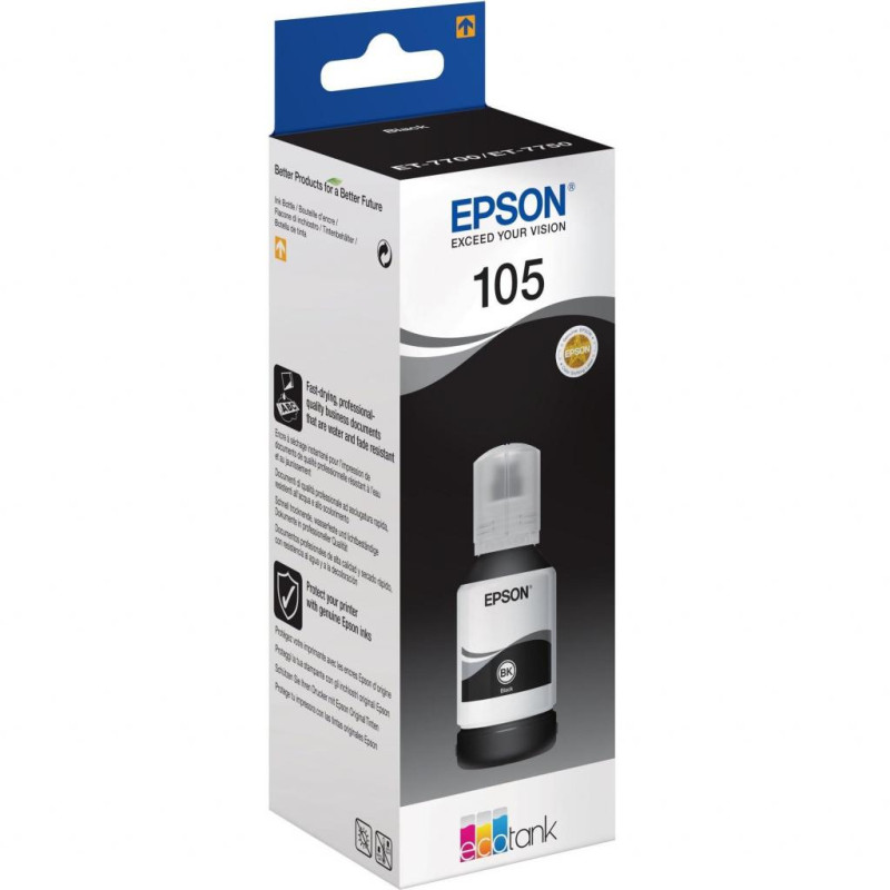 Чорнило Epson 105, Black, для L7160/L7180, 140 мл, пігментне (C13T00Q140)