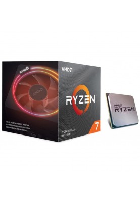 Процесор AMD (AM4) Ryzen 7 3800X, Box, 8x3.9 GHz (Turbo Boost 4.5 GHz), L3 32Mb, Matisse, 7 nm, TDP 105W, розблокований множник, кулер Wraith Prism with RGB LED (100-100000025BOX)