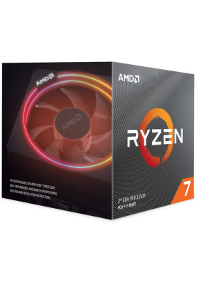 Процесор AMD (AM4) Ryzen 7 3800X, Box, 8x3.9 GHz (Turbo Boost 4.5 GHz), L3 32Mb, Matisse, 7 nm, TDP 105W, розблокований множник, кулер Wraith Prism with RGB LED (100-100000025BOX)