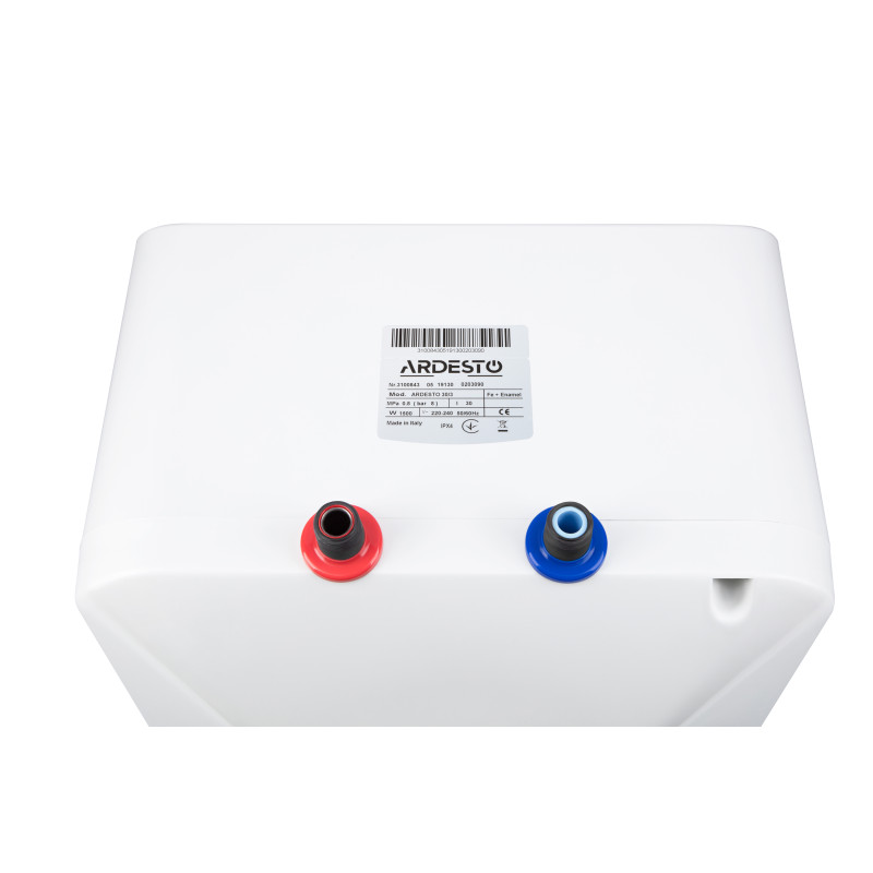Водонагрівач Ardesto EWH-30OMWMI, 1500W, 30 л, вертикальный/над мойкой/настенный, механический наружный термостат, эмалированный бак, нижнее подключение, мокрый ТЭН