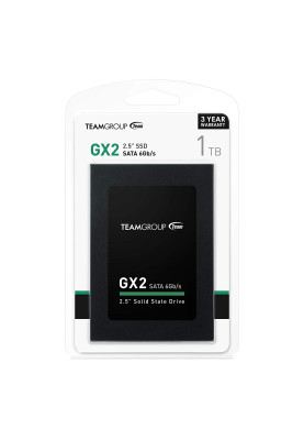 Твердотільний накопичувач 1Tb, Team GX2, SATA3, 2.5", TLC, 530/480 MB/s (T253X2001T0C101)
