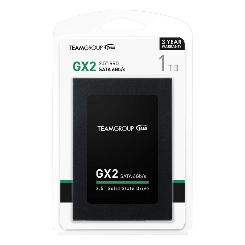 Твердотільний накопичувач 1Tb, Team GX2, SATA3, 2.5", TLC, 530/480 MB/s (T253X2001T0C101)