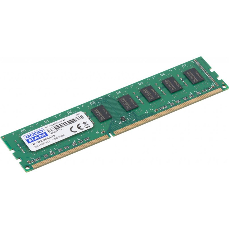 Пам'ять 8Gb DDR3, 1333 MHz, Goodram, 9-9-9-24, 1.5V (GR1333D364L9/8G)