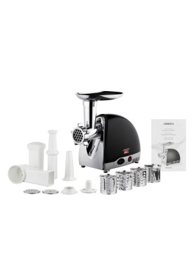 М'ясорубка Ardesto MGL-2250R Black, 1800W, 3 диски, реверс, насадки для терки/шинкування  /2і1, для домашніх ковбас, для кеббе, продуктивність 2 кг/хв, реверс