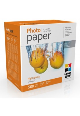 Фотопапір ColorWay, глянсовий, A6 (10х15), 260 г/м², 500 арк (PG2605004R)
