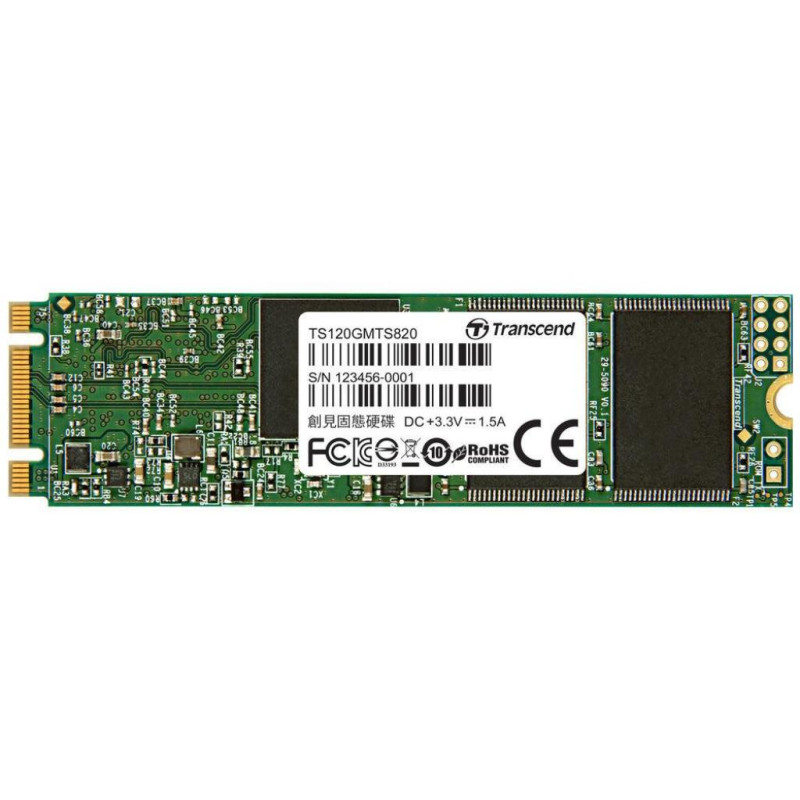 Твердотільний накопичувач M.2 120Gb, Transcend 820S, SATA3, 3D TLC, 550/350 MB/s (TS120GMTS820S)