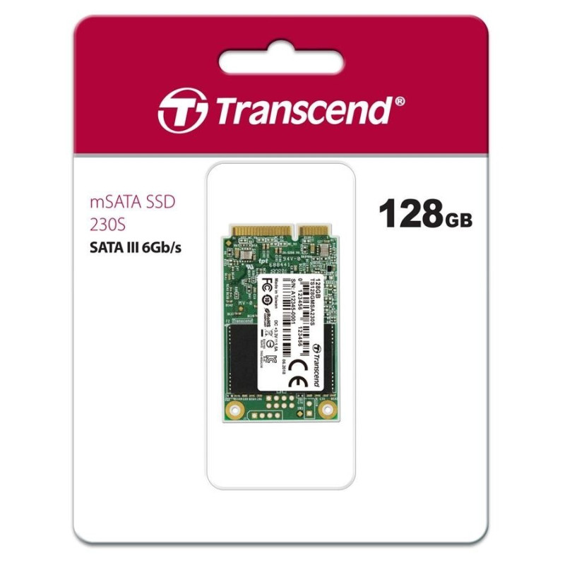 Твердотільний накопичувач mSATA 128Gb, Transcend 230S, 3D TLC, 550/400 MB/s (TS128GMSA230S)