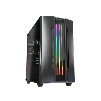 Корпус Cougar Gemini M Iron Gray, Mini Tower, без БЖ, Mini ITX/Micro ATX, 2x3.5"/4x2.5", 1xUSB 2.0, 1xUSB 3.0, підсвітка Trelux RGB, Glass Wings бічна панель